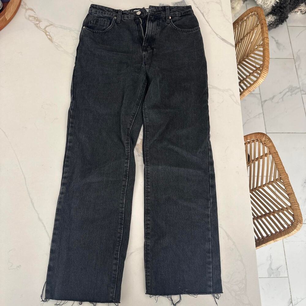 Zara black high waisted straight leg jeans